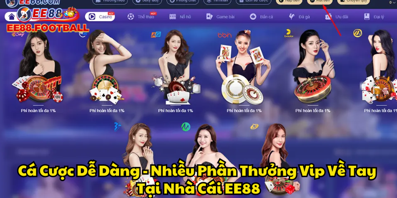 Hướng dẫn chơi casino trực tuyến trên EE88